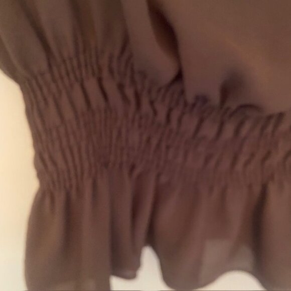 ZARA - KEY HOLE NECKLINE CHIFFON BLOUSE - Picture 2 of 5